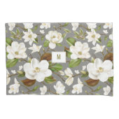 Magnolia Floral Monogram Kissenbezug (Vorderseite)