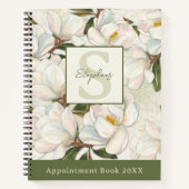 Magnolia Floral Monogram Notebook Notizblock (Vorderseite)