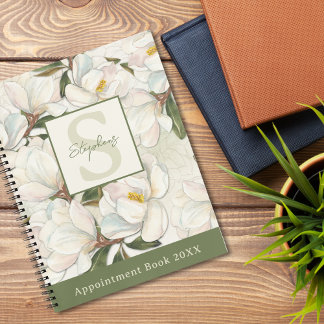 Magnolia Floral Monogram Notebook Notizblock