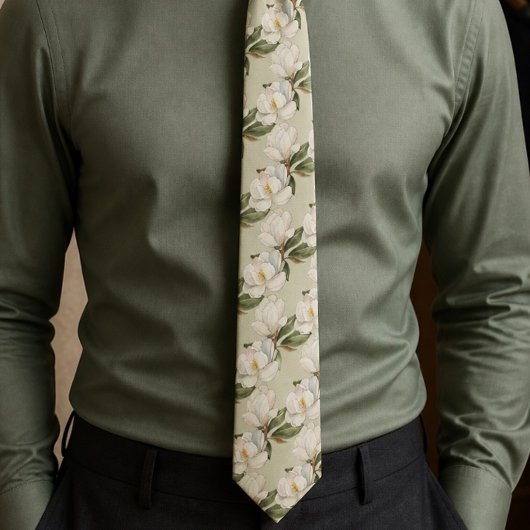 Magnolia Floral Neck Tie Krawatte