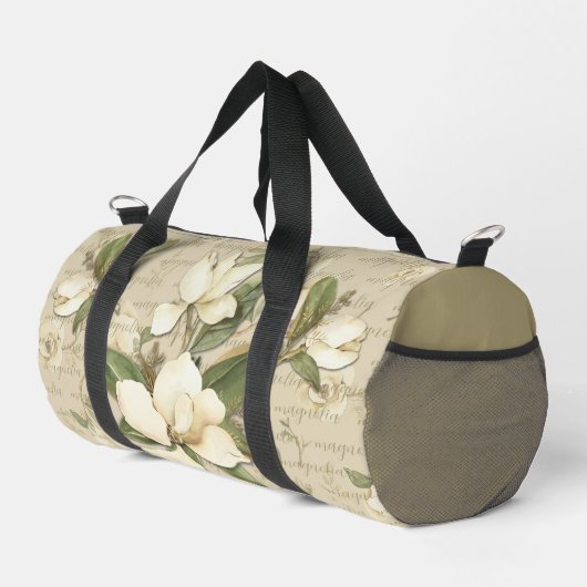 Magnolia Floral Print Duffel Bag Duffle Bag (Rechte Ecke)