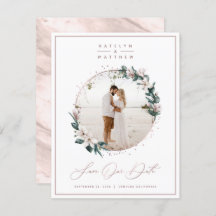 Magnolia Floral & Rose Gold Circle Gerahmtes Foto