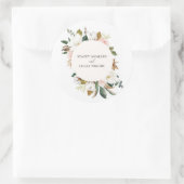Magnolia Floral Runder Aufkleber (Tasche)
