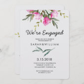 Magnolia Floral Watercolor Engagement Party Einladung (Vorne/Hinten)