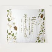 Magnolia Floral Wedding Background Wandteppich (Vorderseite (Horizontal))