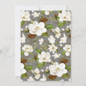 Magnolia Floral Wedding Einladung (Rückseite)
