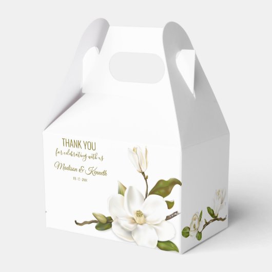 Magnolia Floral Wedding Geschenkschachtel (Vorderseite)
