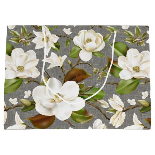 Magnolia Floral Wedding Große Geschenktüte (Vorderseite)