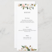 Magnolia Floral Wedding Menu Menükarte (Vorne/Hinten)