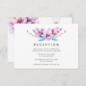 Magnolia Floral Wedding Reception Begleitkarte (Vorne/Hinten)