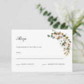 Magnolia Floral Wedding RSVP Karte (Stehend Vorderseite)