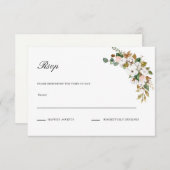 Magnolia Floral Wedding RSVP Karte (Vorne/Hinten)