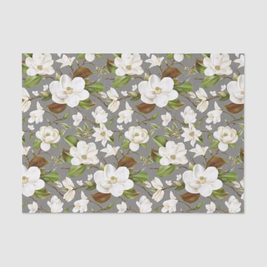 Magnolia Floral Wedding Seidenpapier (Vorderseite)