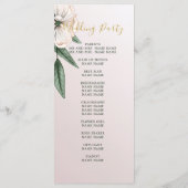 Magnolia Floral Wedding Welcome Program Menükarte (Rückseite)