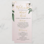 Magnolia Floral Wedding Welcome Program Menükarte (Vorne/Hinten)