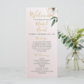 Magnolia Floral Wedding Welcome Program Menükarte (Stehend Vorderseite)