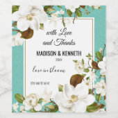 Magnolia Floral Weinetikett (Einzelnes Label)