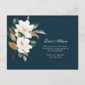 Magnolia floral werden Sie meine Bridesmaid-Karte Einladungspostkarte (Rückseite)