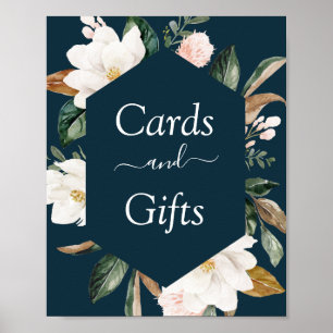 Magnolia florale Marinekarten Hochzeitskarten & Ge Poster
