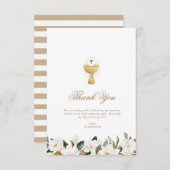 Magnolia florale Taufe danke Ihnen Karte (Vorne/Hinten)