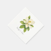 Magnolia Flower Custom Wedding Monogram  Serviette (Ecke)