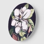 Magnolia Flower Große Wanduhr (Winkel)