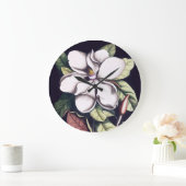 Magnolia Flower Große Wanduhr (Zuhause)