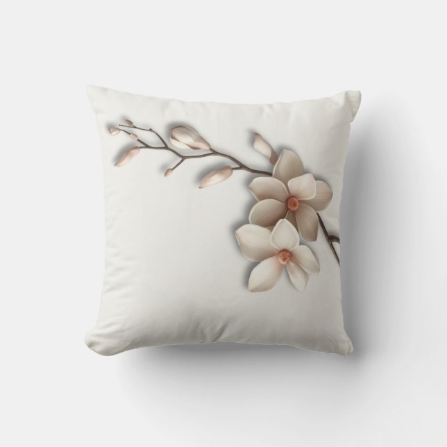  Magnolia Flower Minimalist Zen Kissen (Vorderseite)