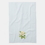 Magnolia Flower Painting Blue Stripe Geschirrtuch (Vertikal)