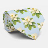 Magnolia Flower Painting Coastal Beach Pattern Krawatte (Gerollt)