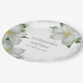 Magnolia Frische Pasta machen Blume Pappteller (Schrägansicht)