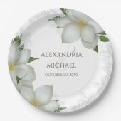 Magnolia Frische Pasta machen Blume Pappteller (Vorderseite)