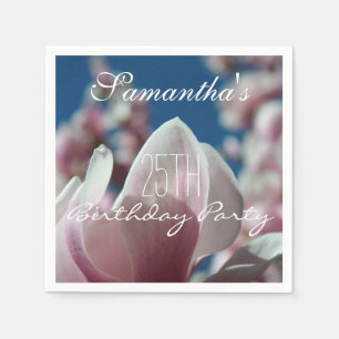 Magnolia Frühjahr 25. Geburtstagsparty Papier Napk Serviette