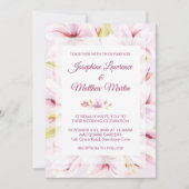 Magnolia Frühlingsflorale Hochzeitseinladungen Einladung (Vorderseite)