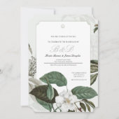 Magnolia Garden Arched Edge Wedding Einladung (Vorderseite)