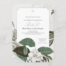 Magnolia Garden Arched Edge Wedding Einladung