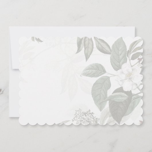 Magnolia Garden Scalloping Edge Wedding Einladung (Rückseite)