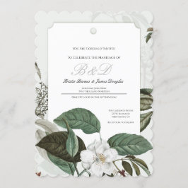 Magnolia Garden Scalloping Edge Wedding Einladung