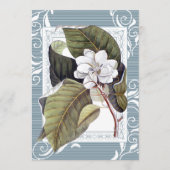 Magnolia Gedeckte Hochzeitsmenüs Menükarte (Vorderseite)