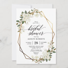 Magnolia geometrische Rahmen Brautdusche Einladung