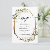 Magnolia-geometrische Rahmen-UAWG RSVP Karte (Stehend Vorderseite)