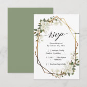 Magnolia-geometrische Rahmen-UAWG RSVP Karte (Vorne/Hinten)