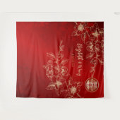 Magnolia Gold Chinesischer Hintergrund Wandteppich (Vorderseite (Horizontal))