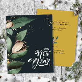 Magnolia Gold Confetti | Happy New Year Flat Feiertagskarte