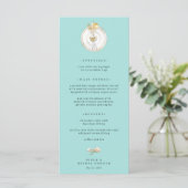 Magnolia Gold Table Setting Wedding Menu Menükarte (Stehend Vorderseite)