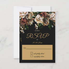 Magnolia Gold und Black Floral UAWG RSVP Karte