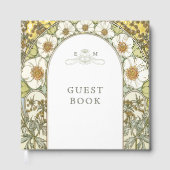 Magnolia Gold Wedding Art Nouveau Gästebuch (Vorderseite)