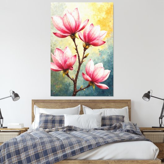 Magnolia Grace Leinwanddruck (Insitu (Schlafzimmer))