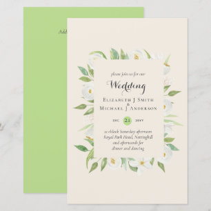 Magnolia Green Silence Budget Hochzeit Einladung A