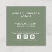 Magnolia Greenery Wreath Script Typografy Square Quadratische Visitenkarte (Rückseite)